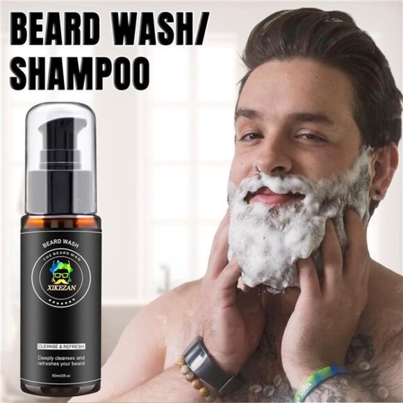 Beard Kit for Men Grooming & Care Set w/2 Pack Beard Serum, Wash, Oil,Balm, Comb - Picture 2 of 7